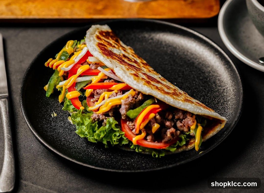 Taco with Ground Beef and Vegetables