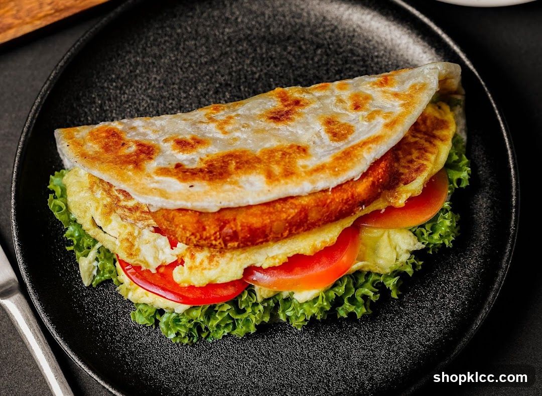 Savory Wrap with Egg and Tomato