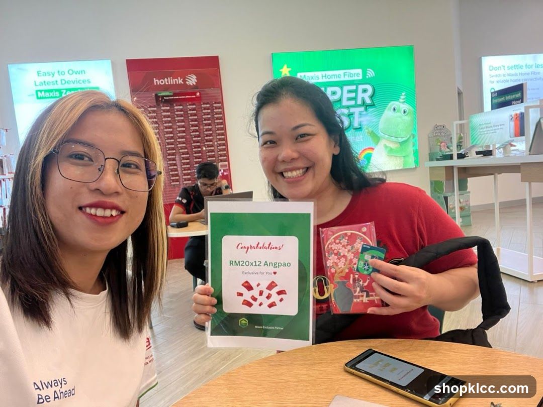 Customers with promotional materials