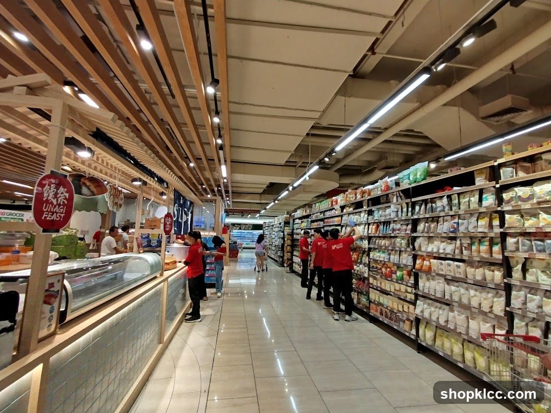 Supermarket Aisle with Food Displays