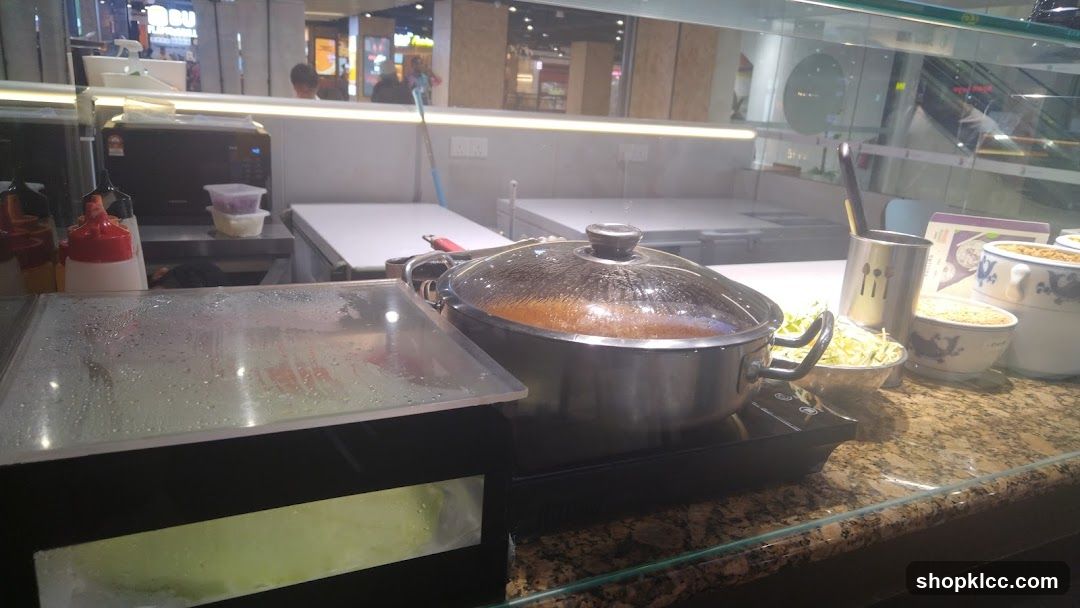 Buffet food preparation area