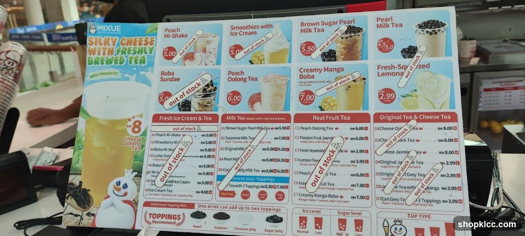 Mixue Menu