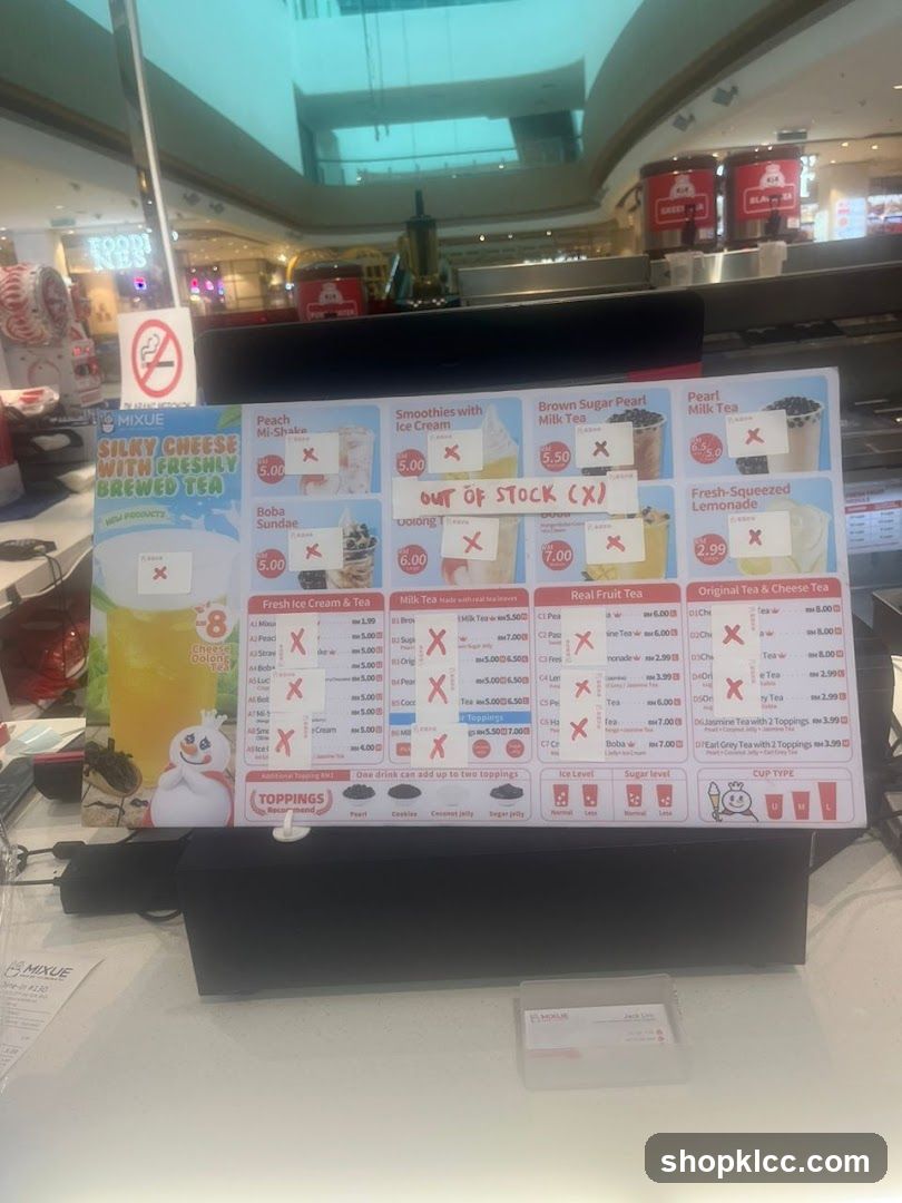 Mixue Menu