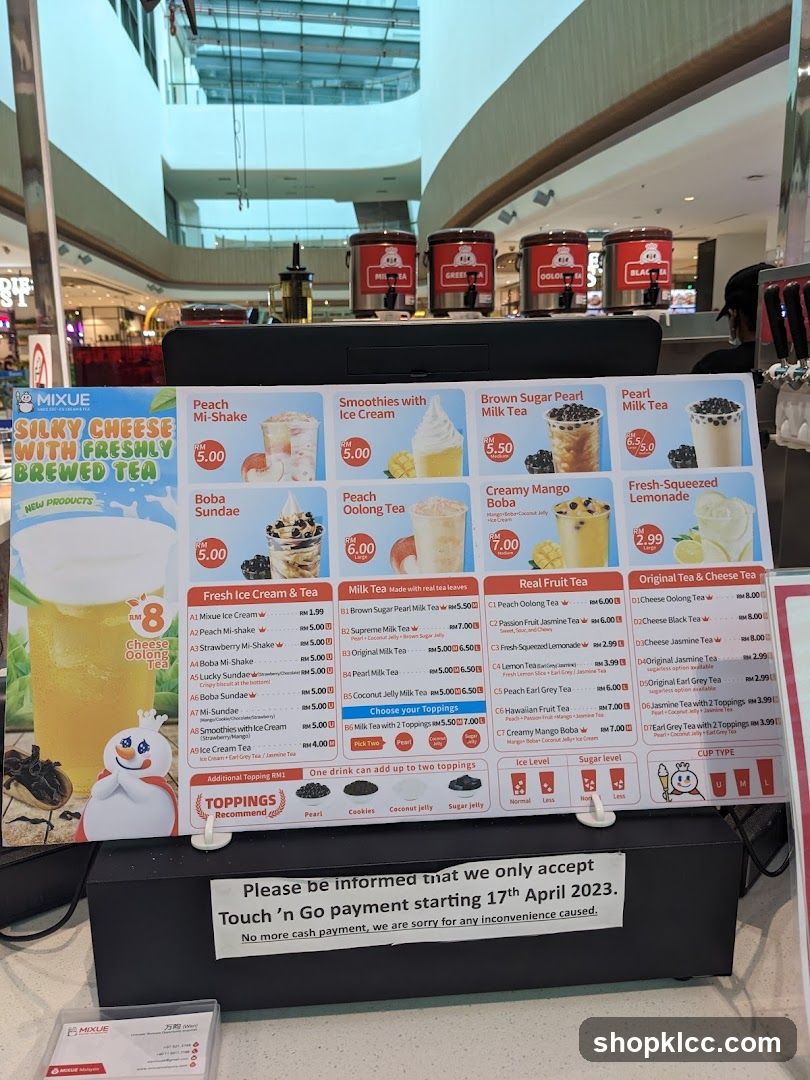 MIXUE Menu