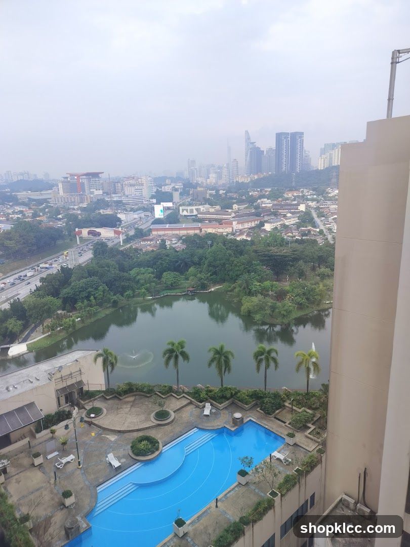 Cityscape with Lake and Pool