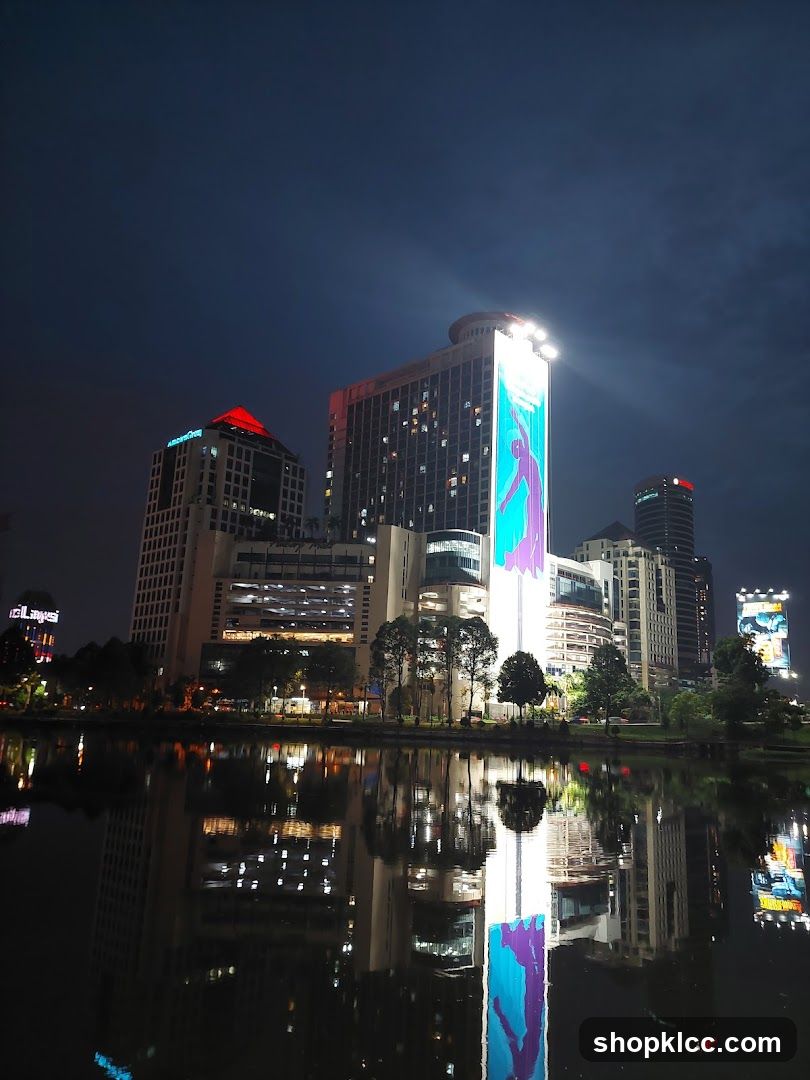 Cityscape at Night with Reflections