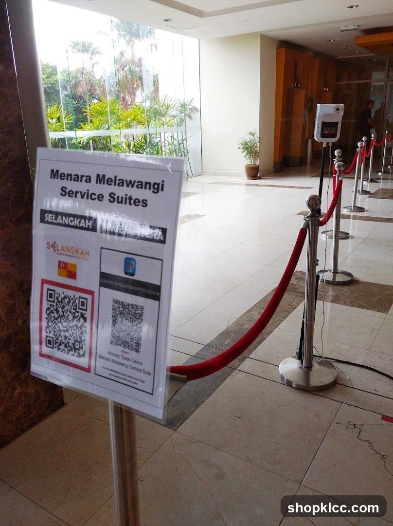 Service Suites Entrance with QR Codes