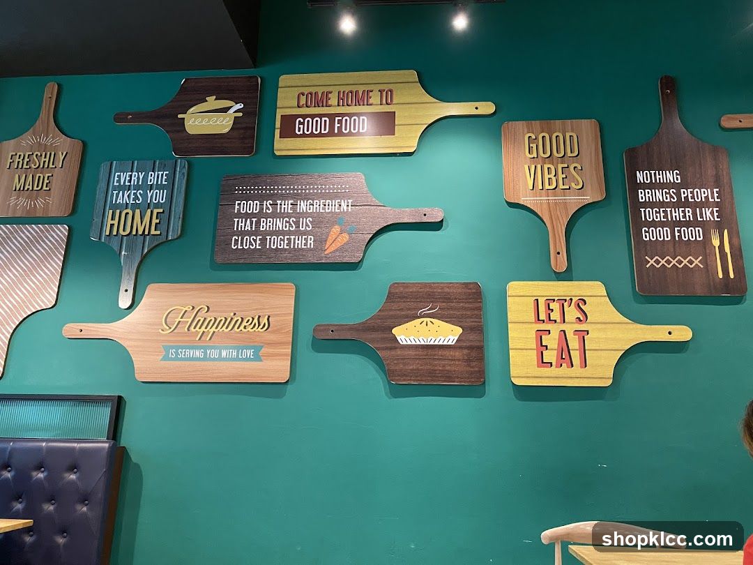 Decorative cutting boards with food-related quotes