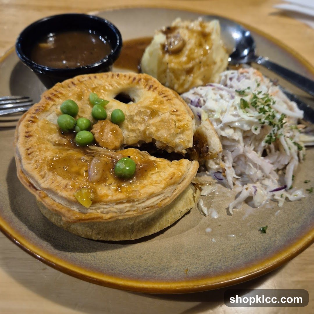 Pie with Mashed Potatoes and Coleslaw