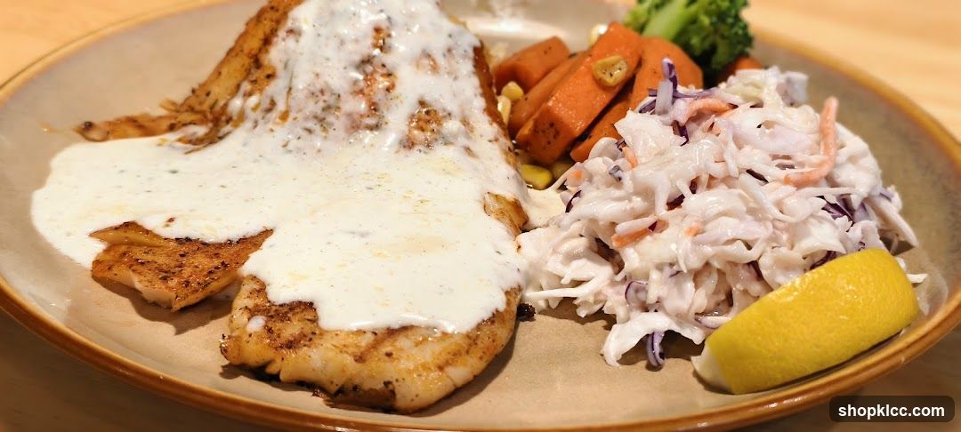 Fish with Cream Sauce and Sides