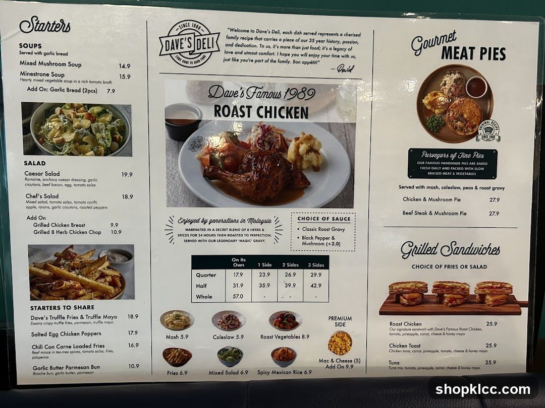 Dave's Deli Menu