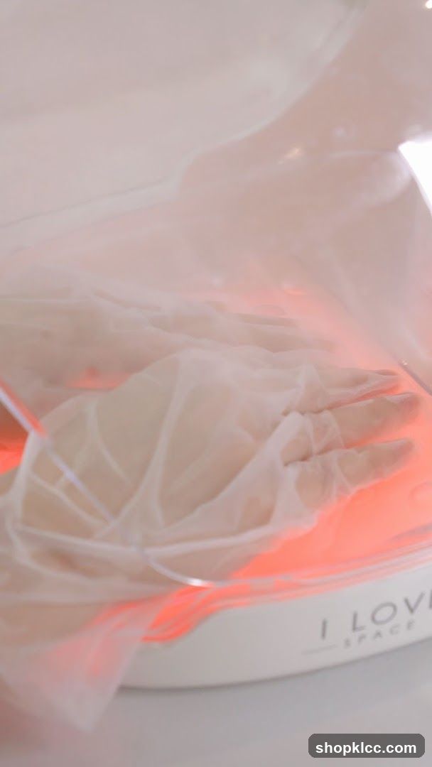 Hands in a spa treatment device