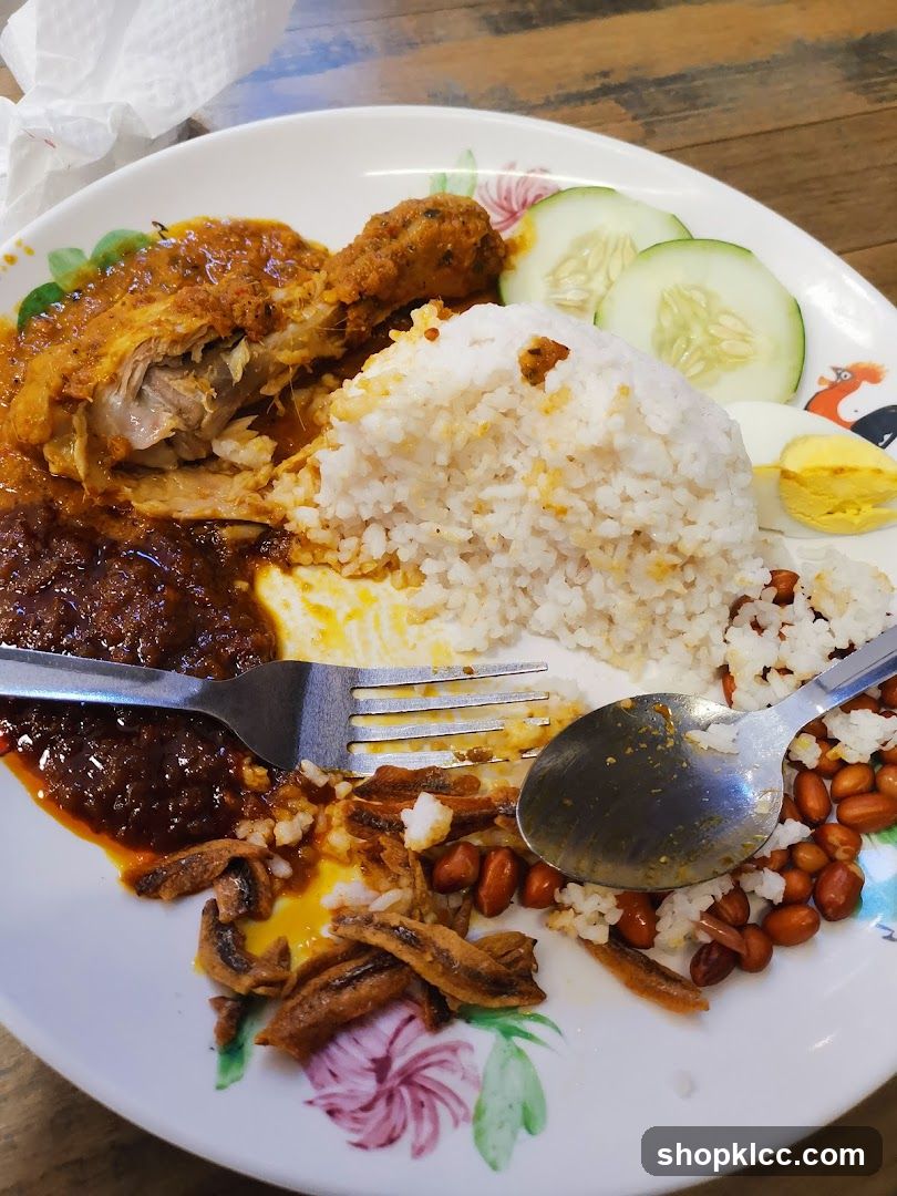 Nasi Lemak with Fried Chicken
