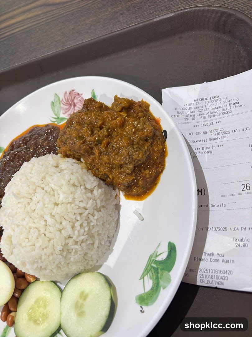 Nasi Lemak with Beef Rendang