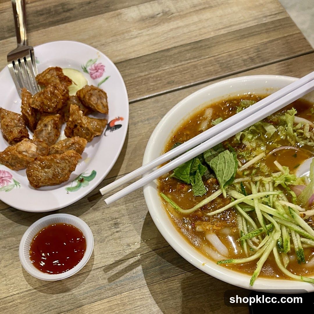 Fried Appetizers and Noodle Soup