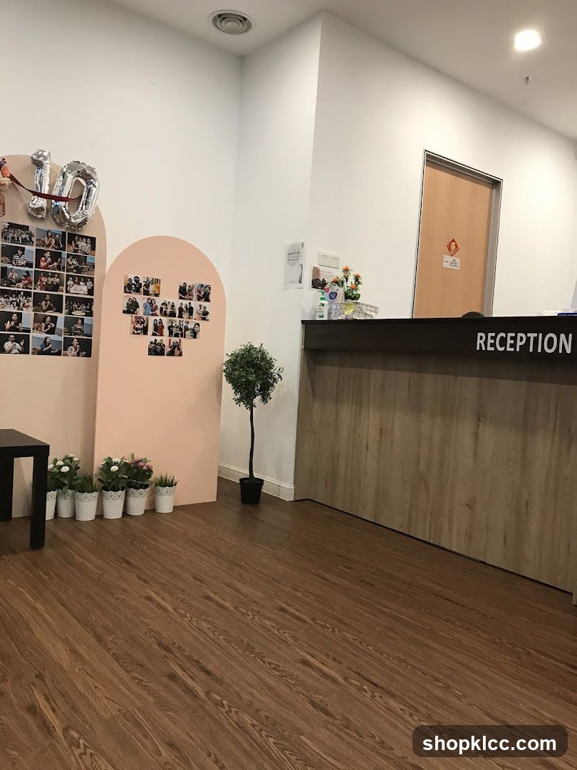 Reception Area with Photos and Decorations