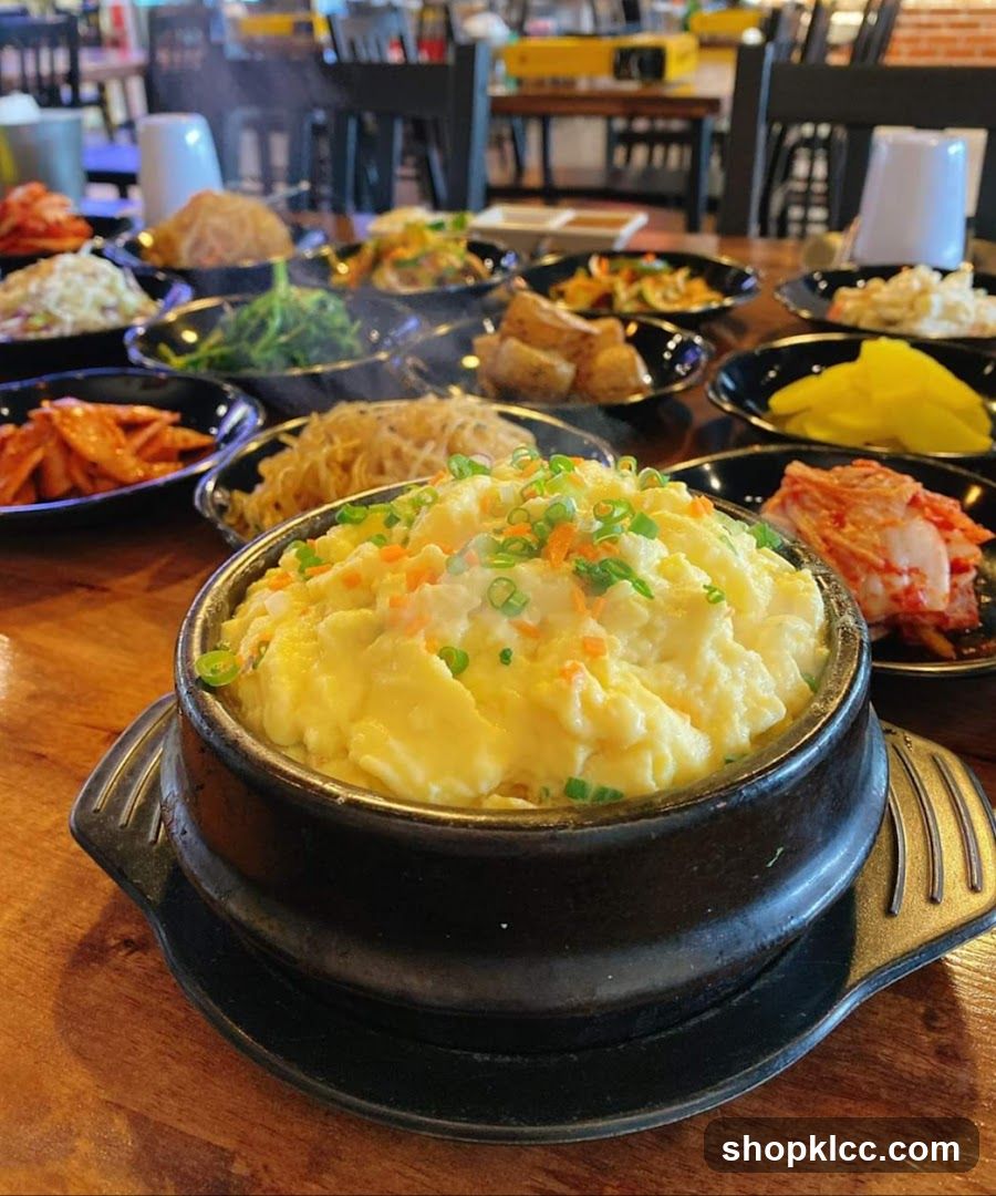 Steamed Egg Dish with Side Dishes