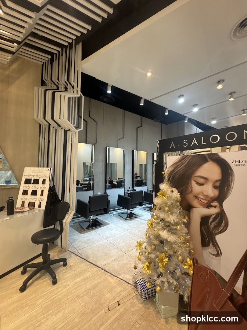Salon Interior with Christmas Decor