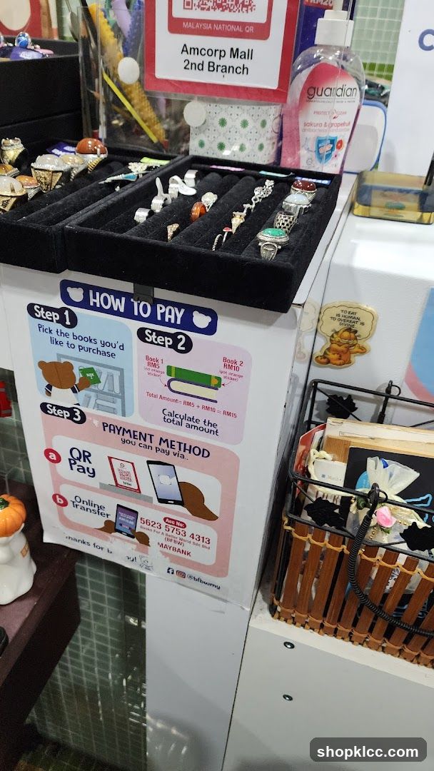 Payment instructions and jewelry display