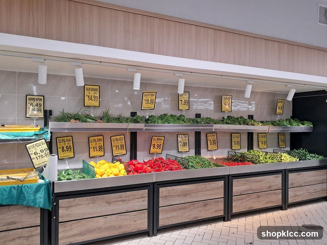 Vegetable Display in a Supermarket