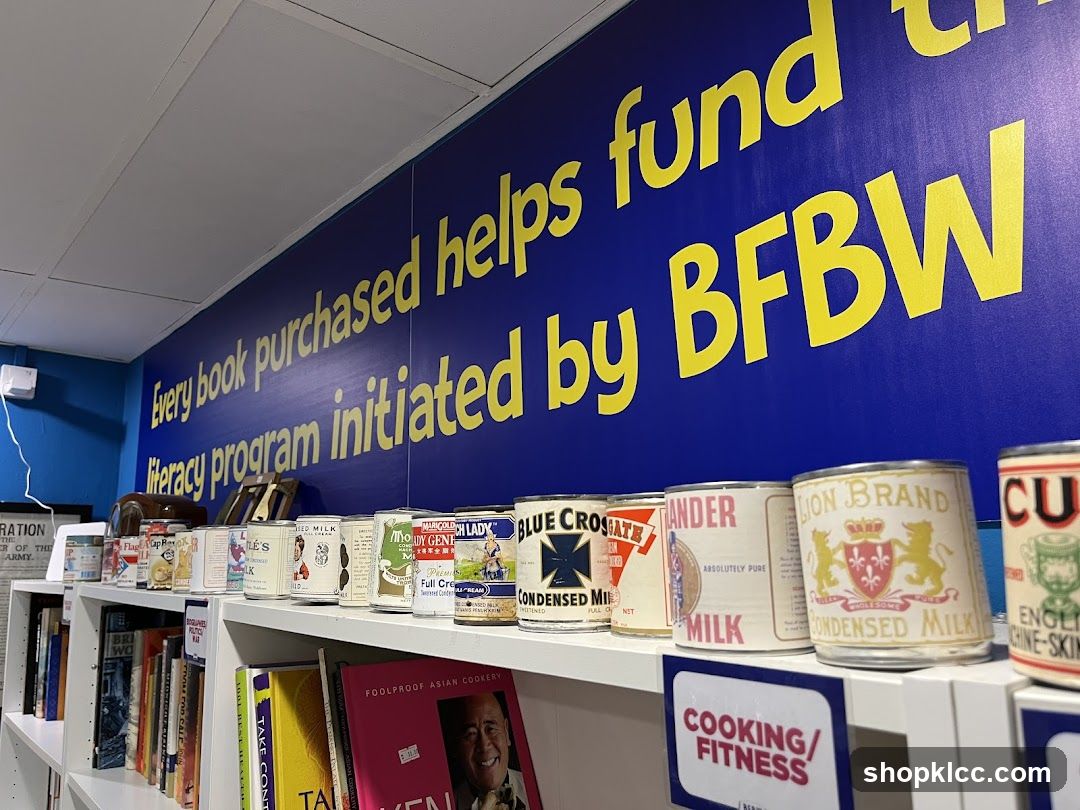 Books and Canned Goods Display
