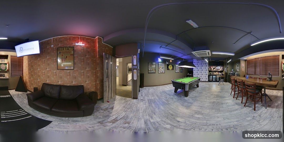 Game Room with Pool Table and Bar