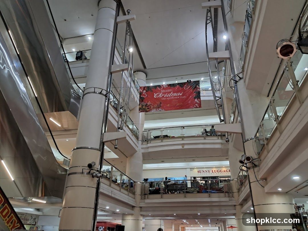Mall Interior with Christmas Banner