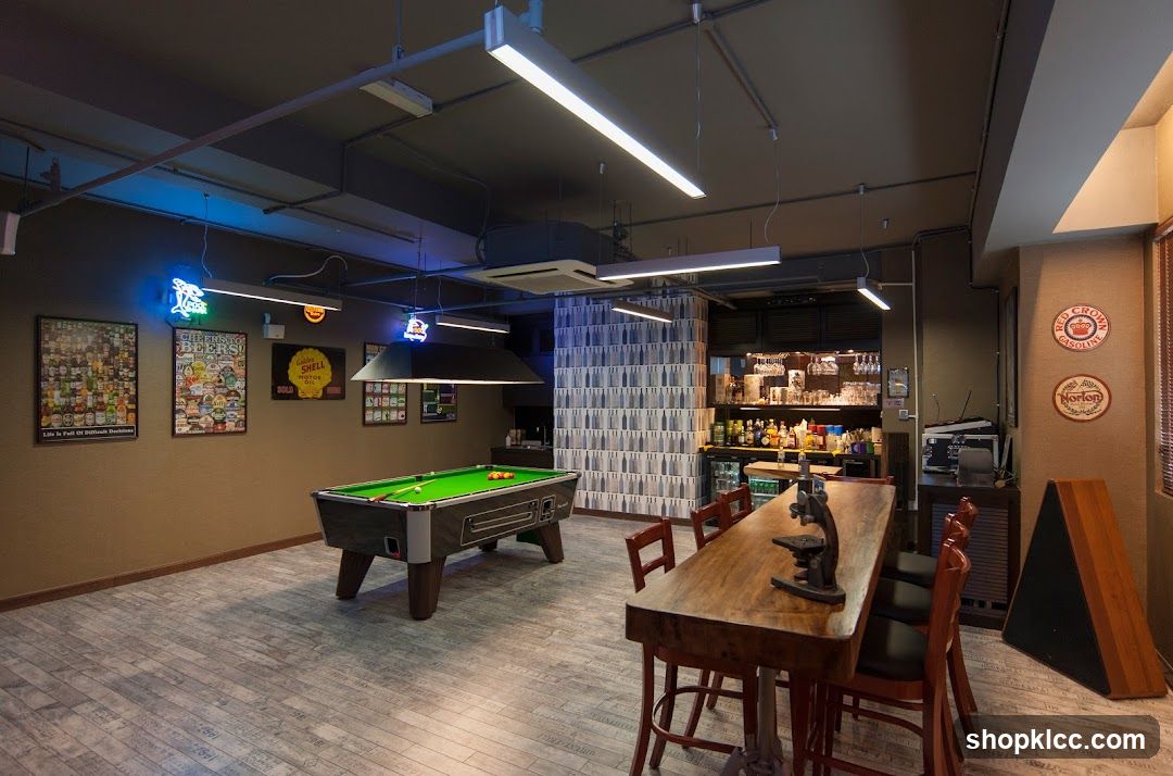 Bar with Pool Table and Seating