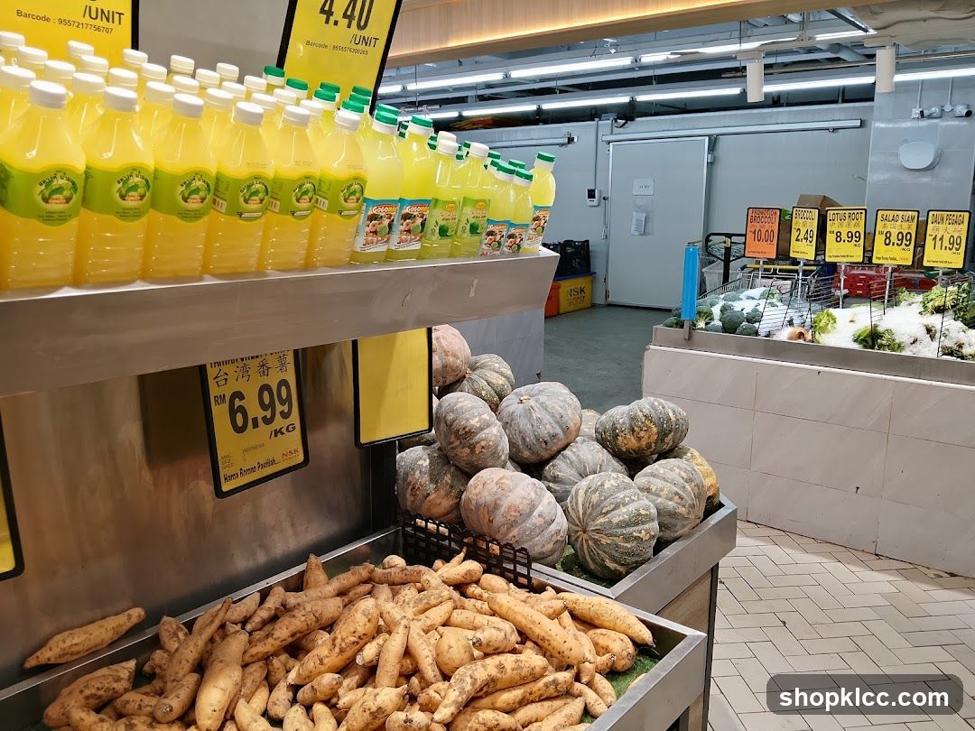 Produce and Beverages in a Supermarket