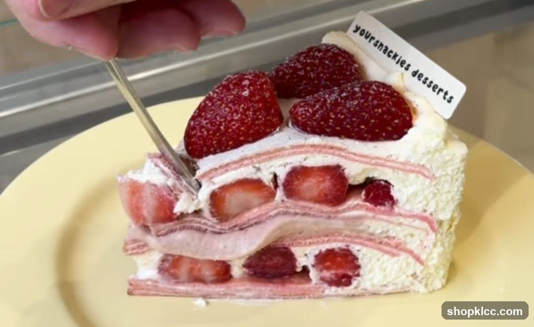 Strawberry Mille Crepe Cake