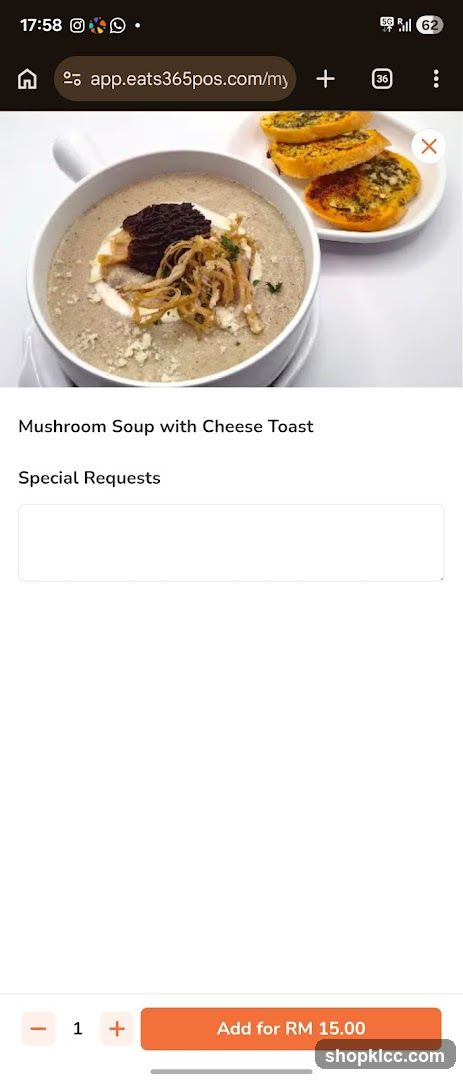 Mushroom Soup with Cheese Toast