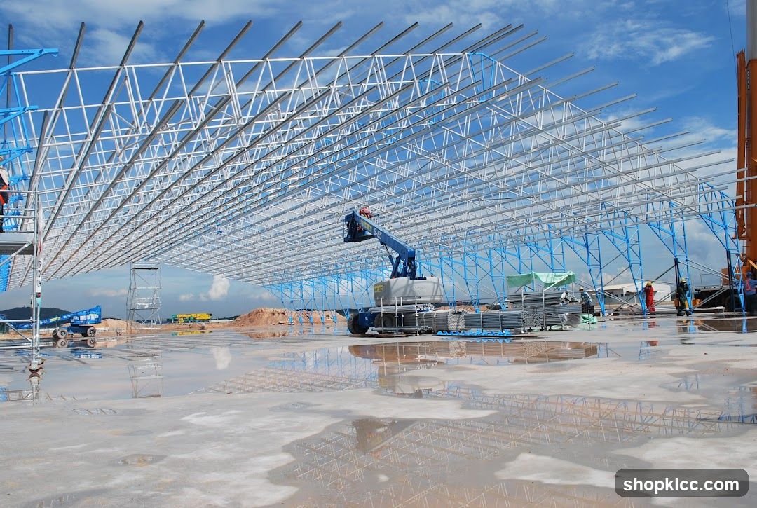 Construction Site with Steel Framework