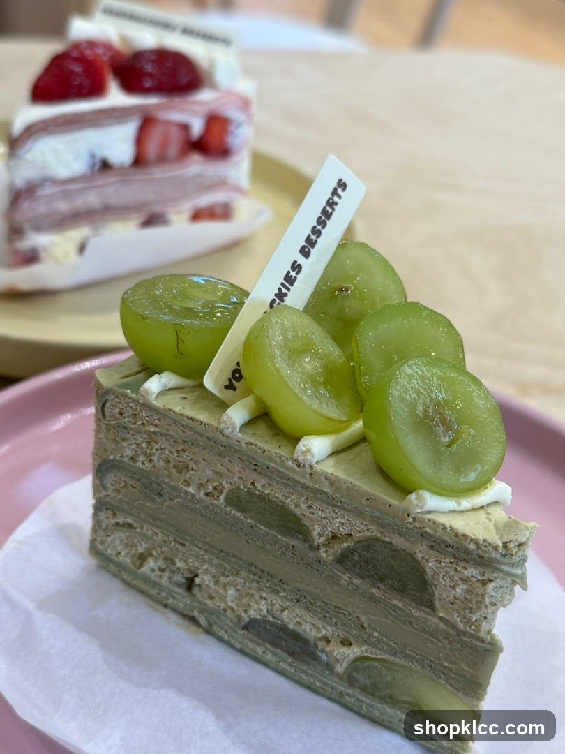 Grape Mille Crepe Cake