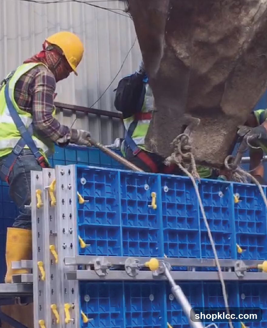 Construction workers pouring concrete