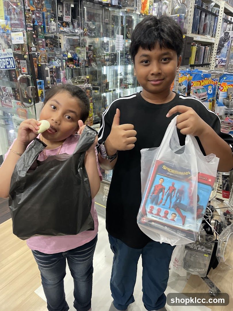 Children with toys in a store