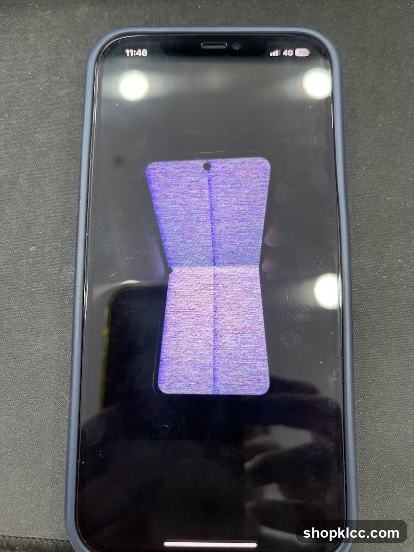 Phone Screen Displaying Purple Pattern