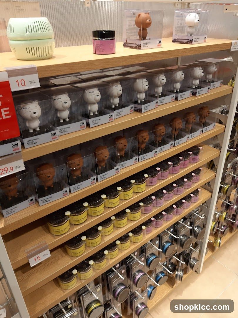 Store Display of Car Air Fresheners and Fragrance Diffusers