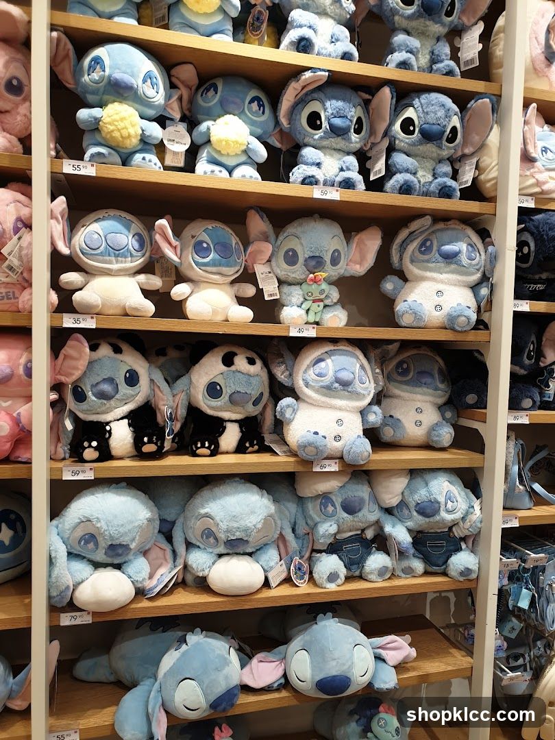 Stitch Plush Toys on Shelves