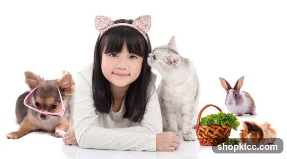 Girl with pets
