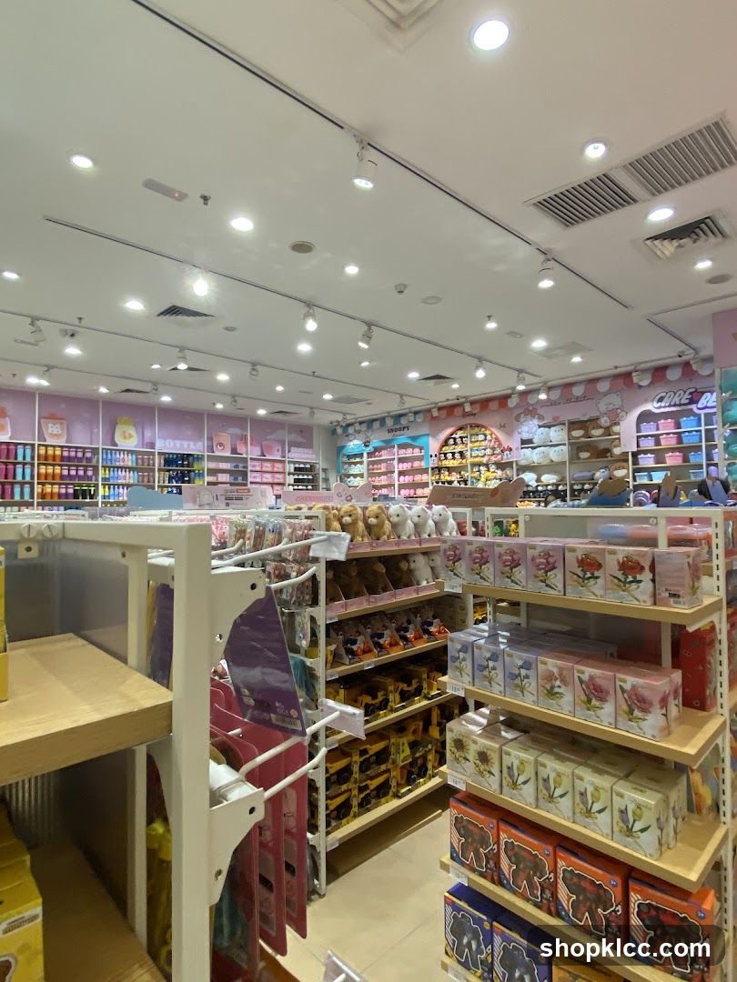 Retail store interior with shelves of merchandise