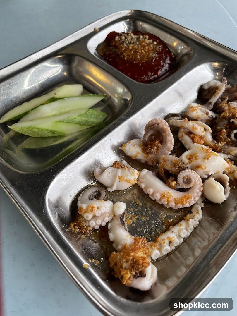 Garlic Baby Octopus with Cucumber and Sauce
