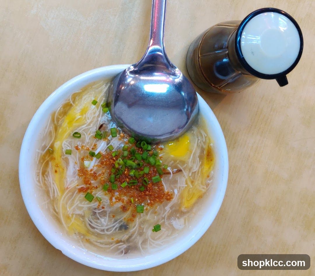 Noodle Soup with Egg and Garnish