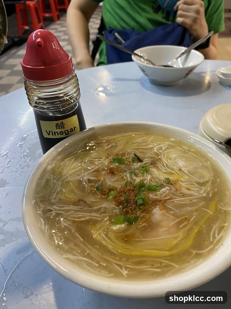 Noodle Soup with Vinegar Bottle