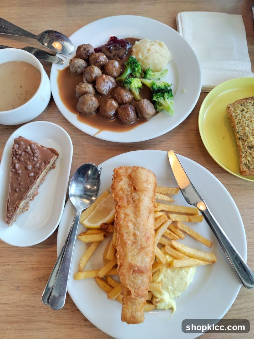 Swedish Meatballs and Fish and Chips