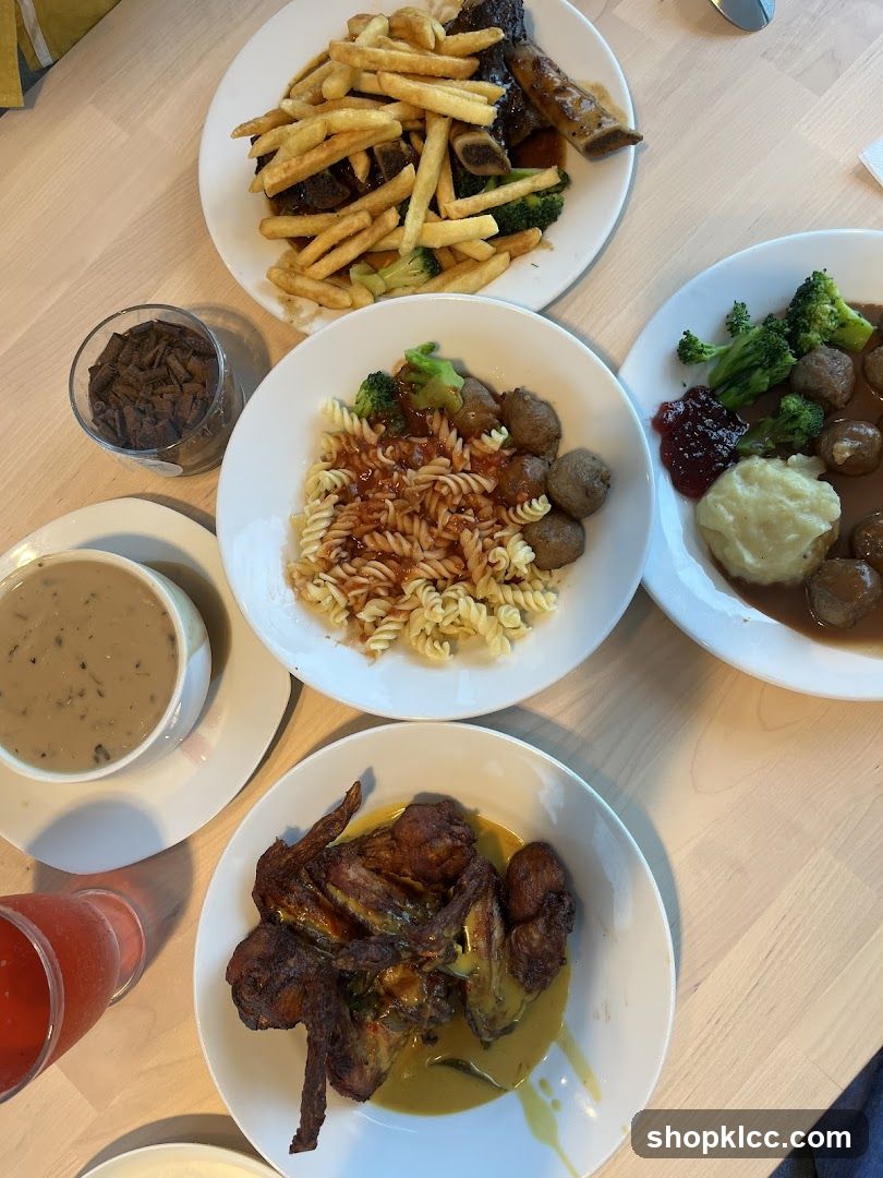 Various dishes on a table