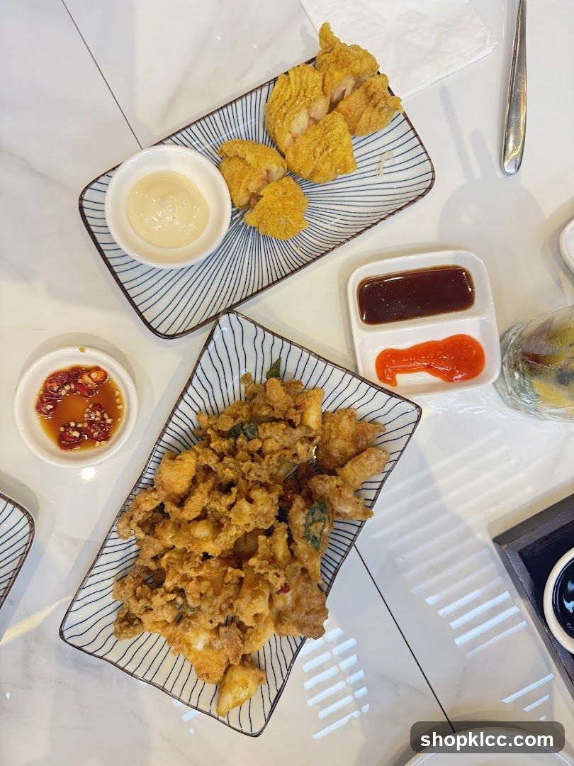 Fried Appetizers with Dips