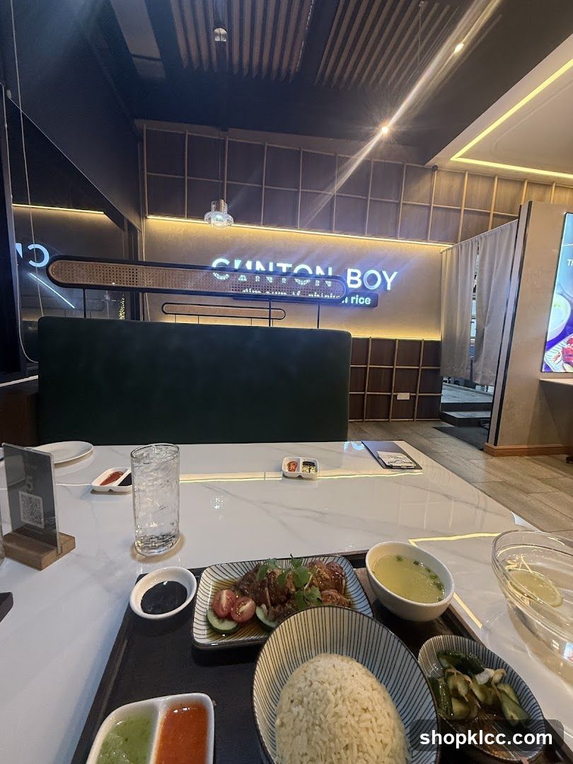 Restaurant Interior with Food