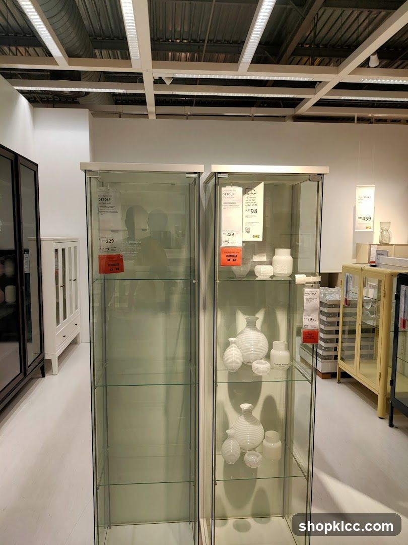 Display Cabinets with Vases