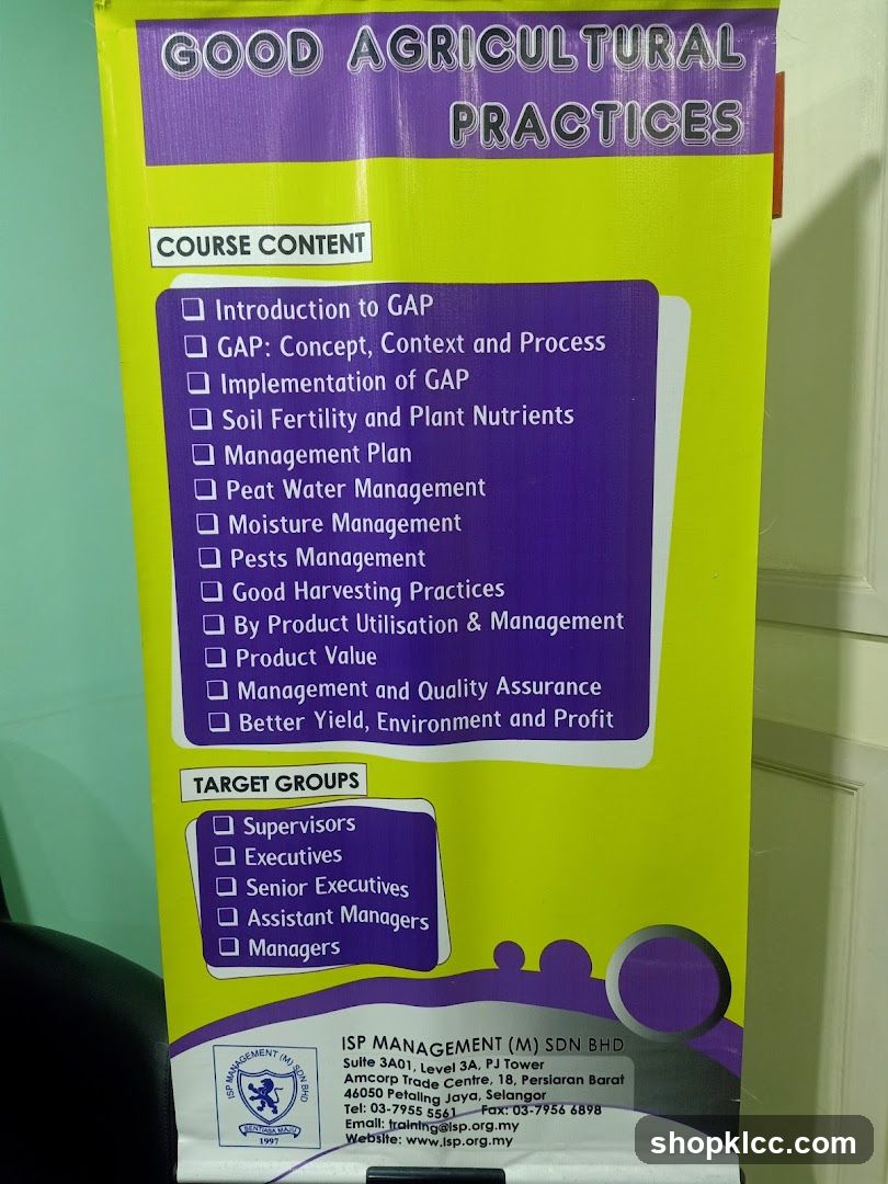 Good Agricultural Practices Course Content