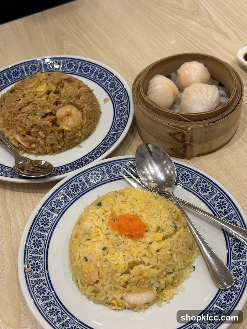 Shrimp Fried Rice and Steamed Dumplings